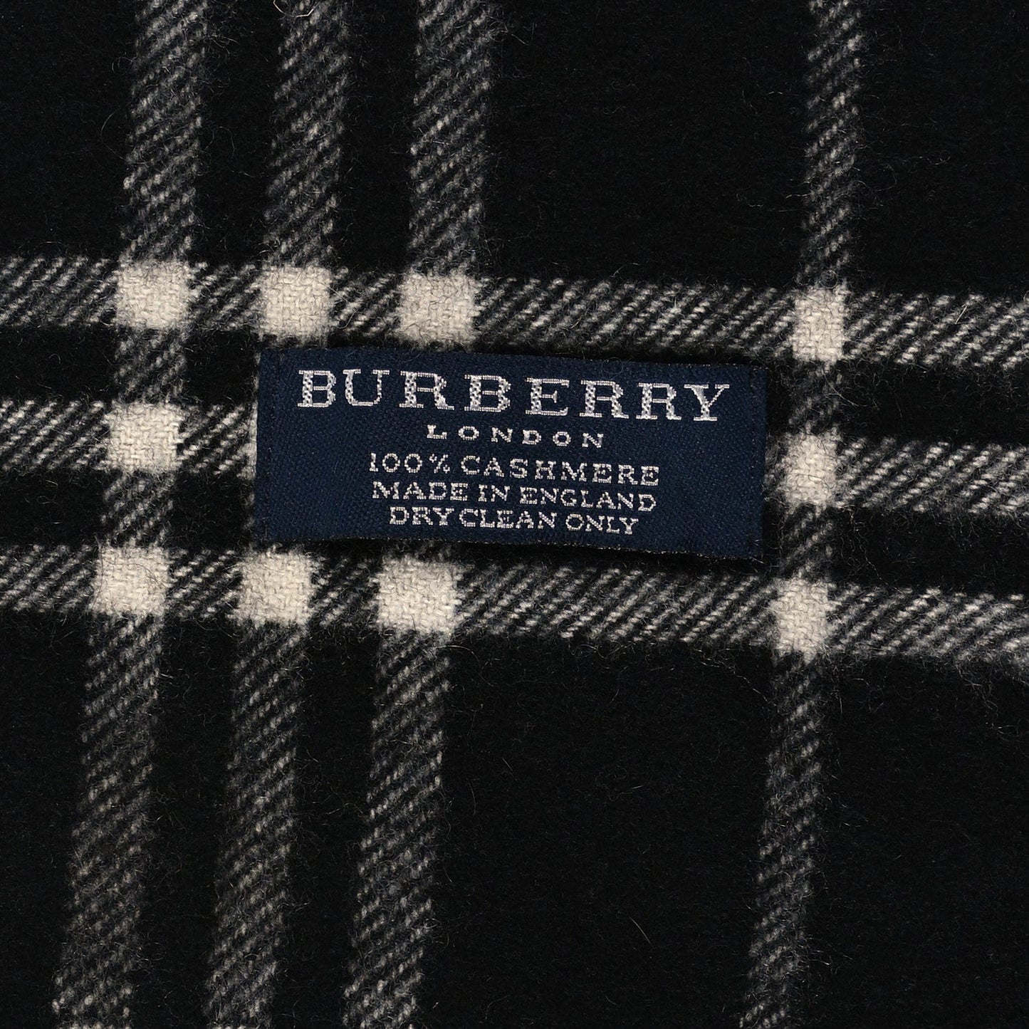 Cashmere Check Happy Fringe Scarf Black Calico