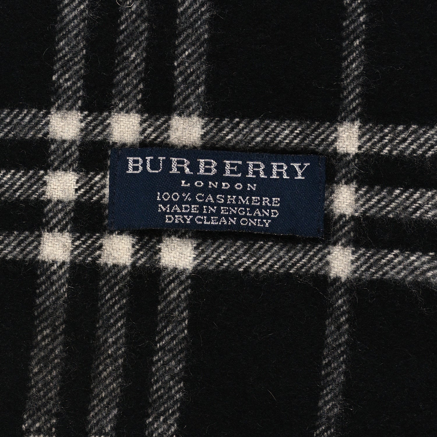 Burberry Cashmere Check Happy Fringe Scarf Black Calico 4 of 4