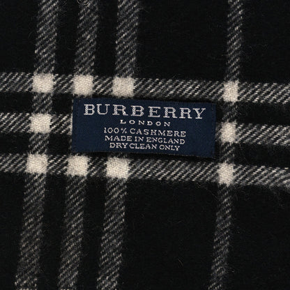 Burberry Cashmere Check Happy Fringe Scarf Black Calico 4 of 4