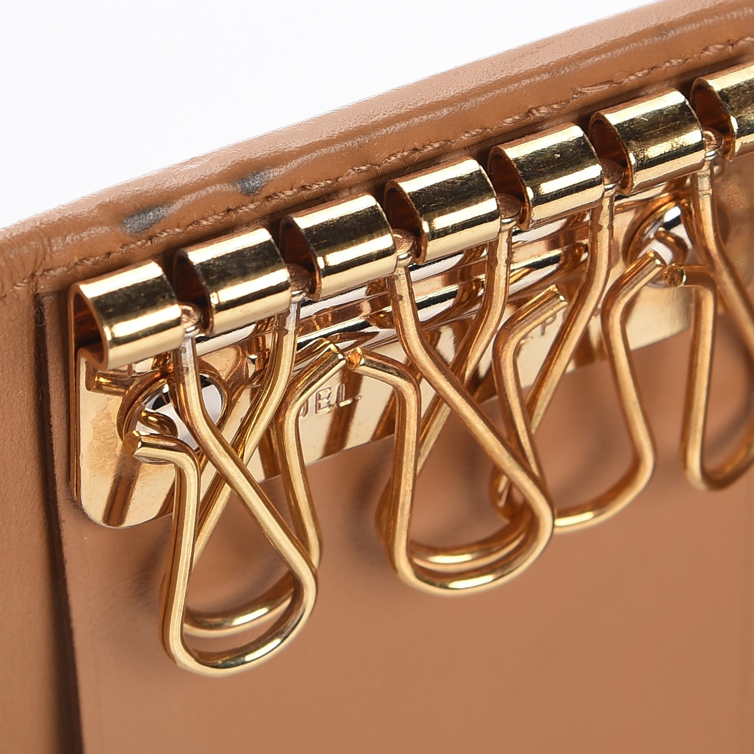 Gucci Calfskin Web 6 Key Holder Case Tan 6 of 8