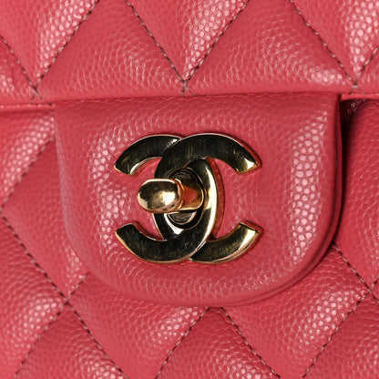 Chanel Caviar Quilted Medium Double Flap Pink 13 of 14