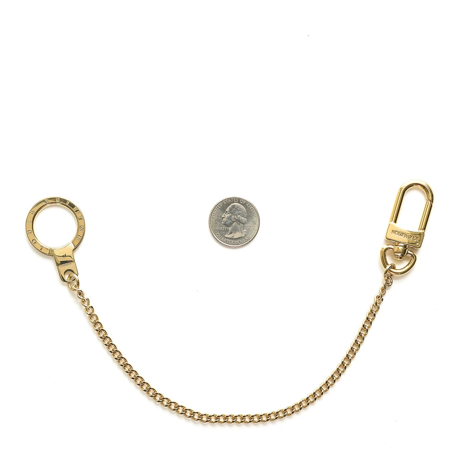 Metal Pochette Extender Key Ring Chain Gold