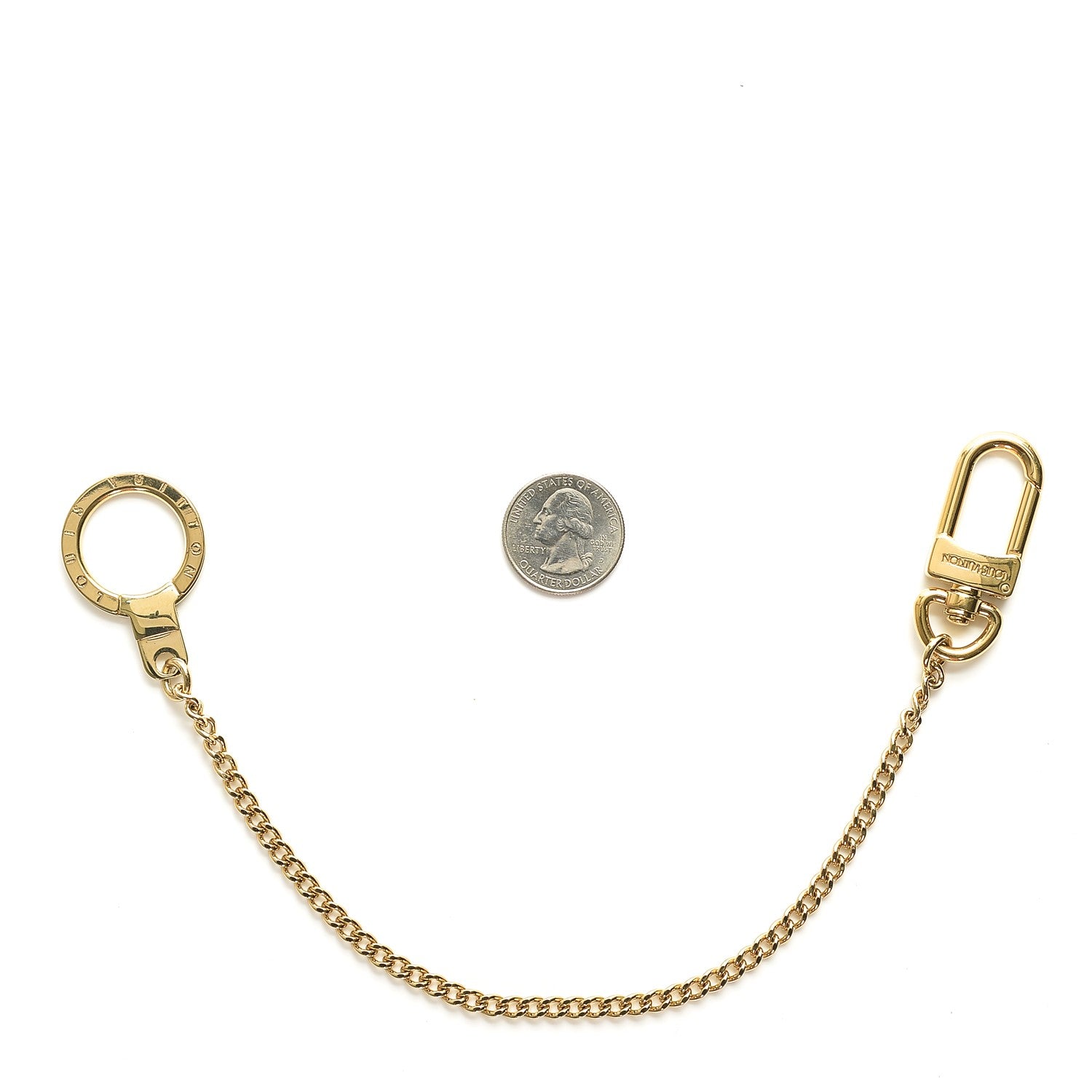 Louis Vuitton Metal Pochette Extender Key Ring Chain Gold 2 of 3