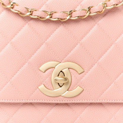 Chanel Caviar Quilted XL Jumbo Single Flap Light Pink 9 of 13