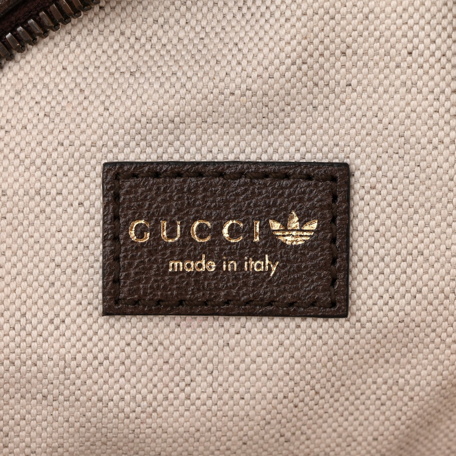 Gucci X ADIDAS Crystal Vintage Monogram Textured Dollar Calfskin Web Trefoil Small Ophidia Round Shoulder Bag Mid Natural Nut Off White New Acero 6 of 10