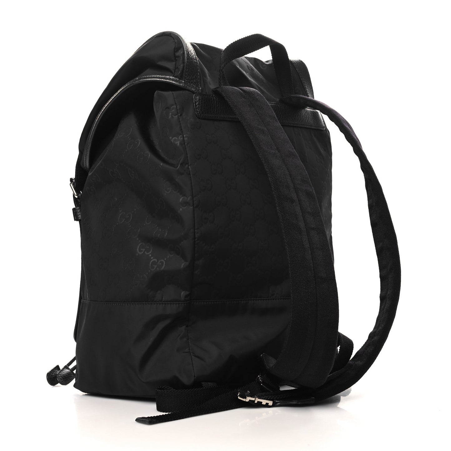 Nylon Monogram Medium Light Double Buckle Backpack Black