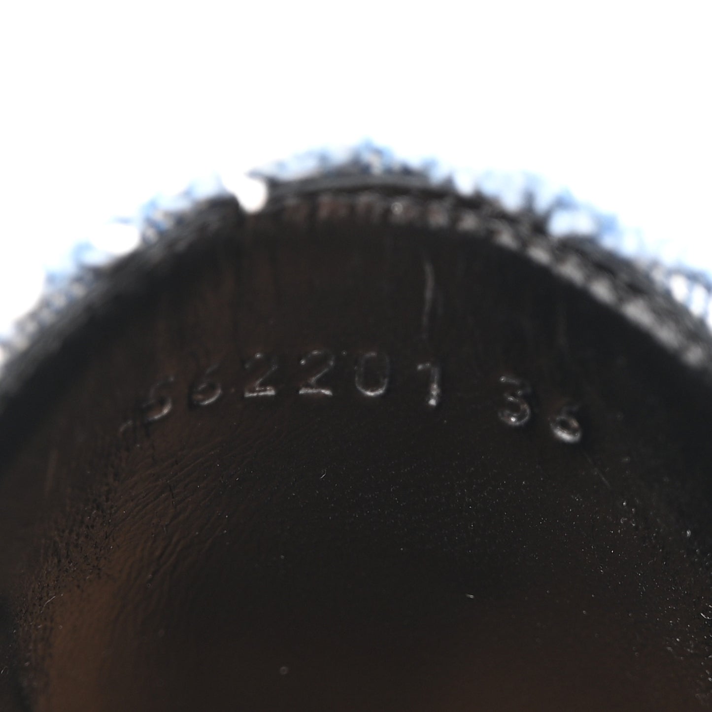 Washed Denim Calfskin Gate Mule Sandals 36 Blue Tan