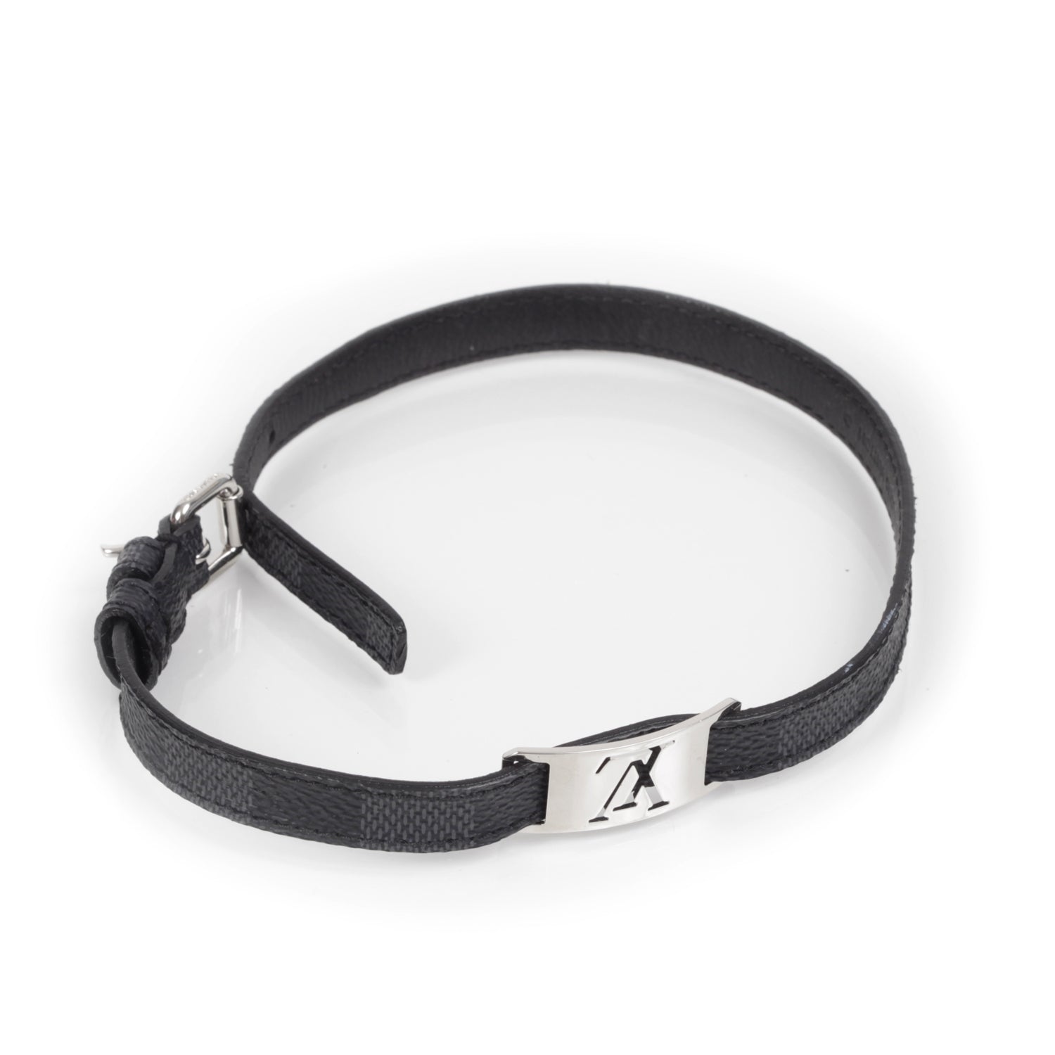 Louis Vuitton Mens Damier Graphite Sign It Bracelet 1 of 7