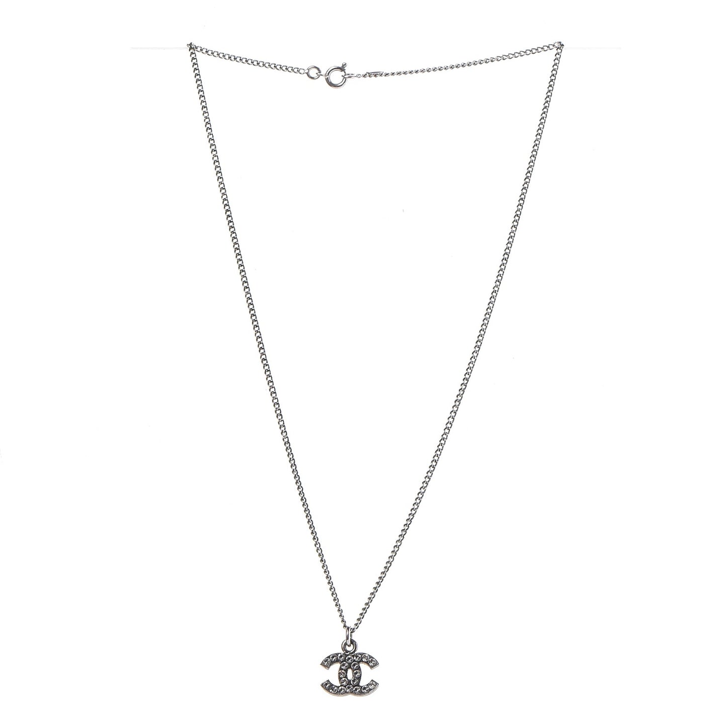 Crystal Timeless CC Necklace Silver
