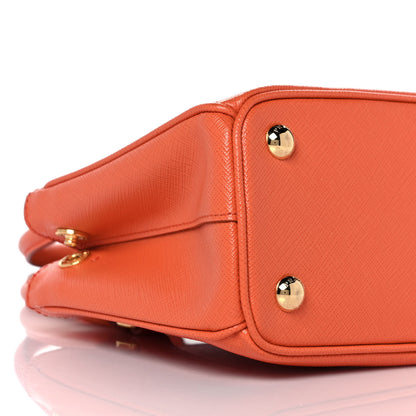Prada Saffiano Mini Galleria Double Zip Tote Papaya 7 of 8