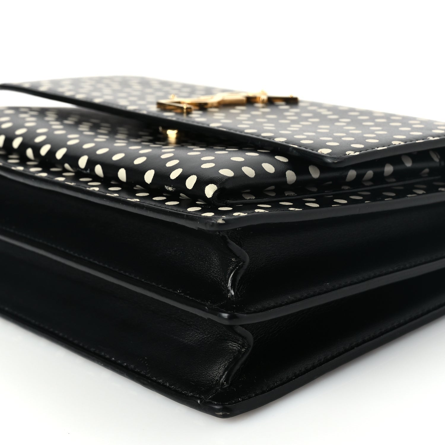 Saint Laurent Calfskin Polka Dot Medium Monogram Sunset Black Crema Soft 8 of 8