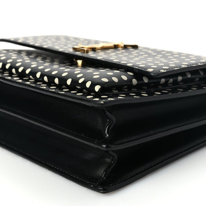 Saint Laurent Calfskin Polka Dot Medium Monogram Sunset Black Crema Soft 8 of 8
