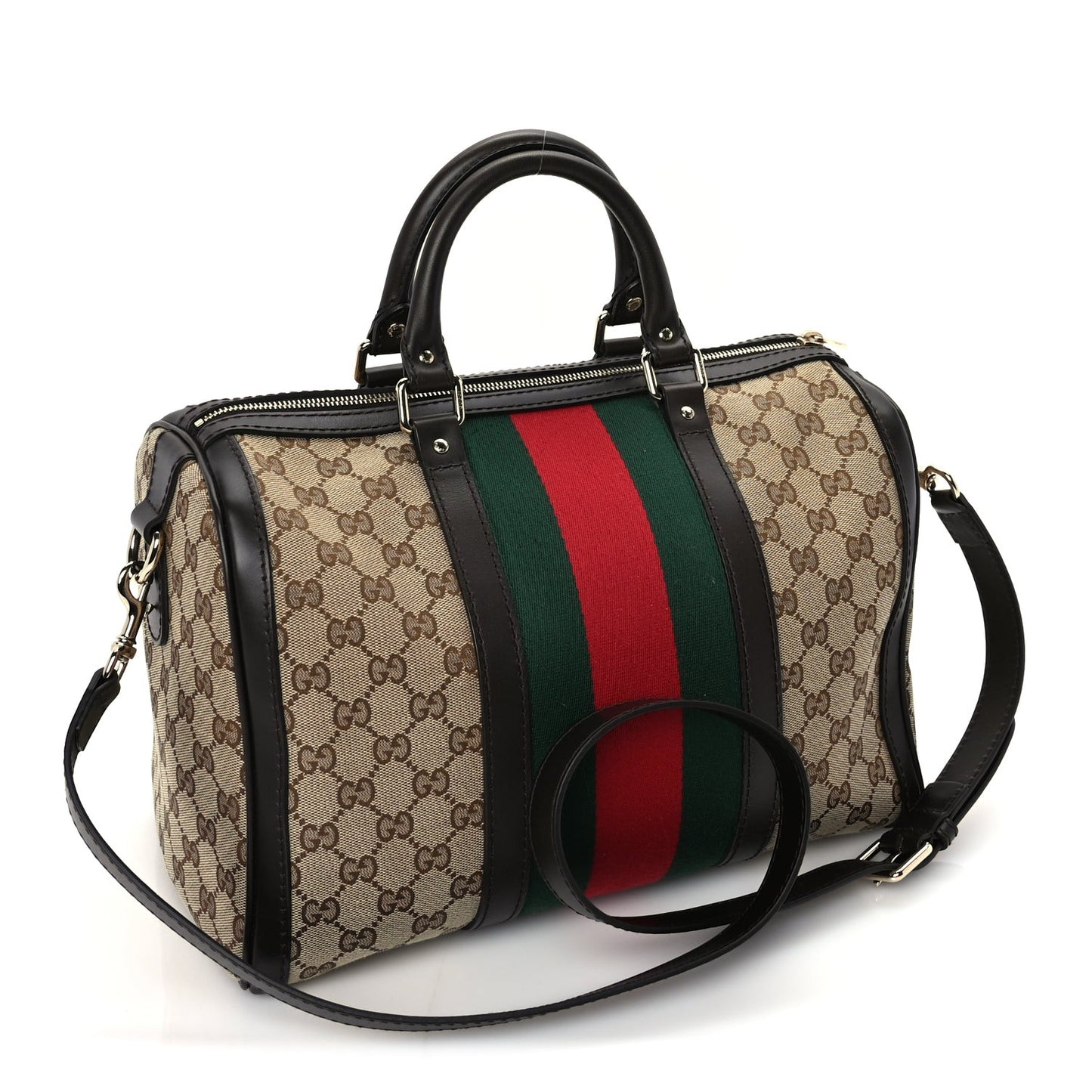 Monogram Vintage Web Medium Boston  Dark Brown