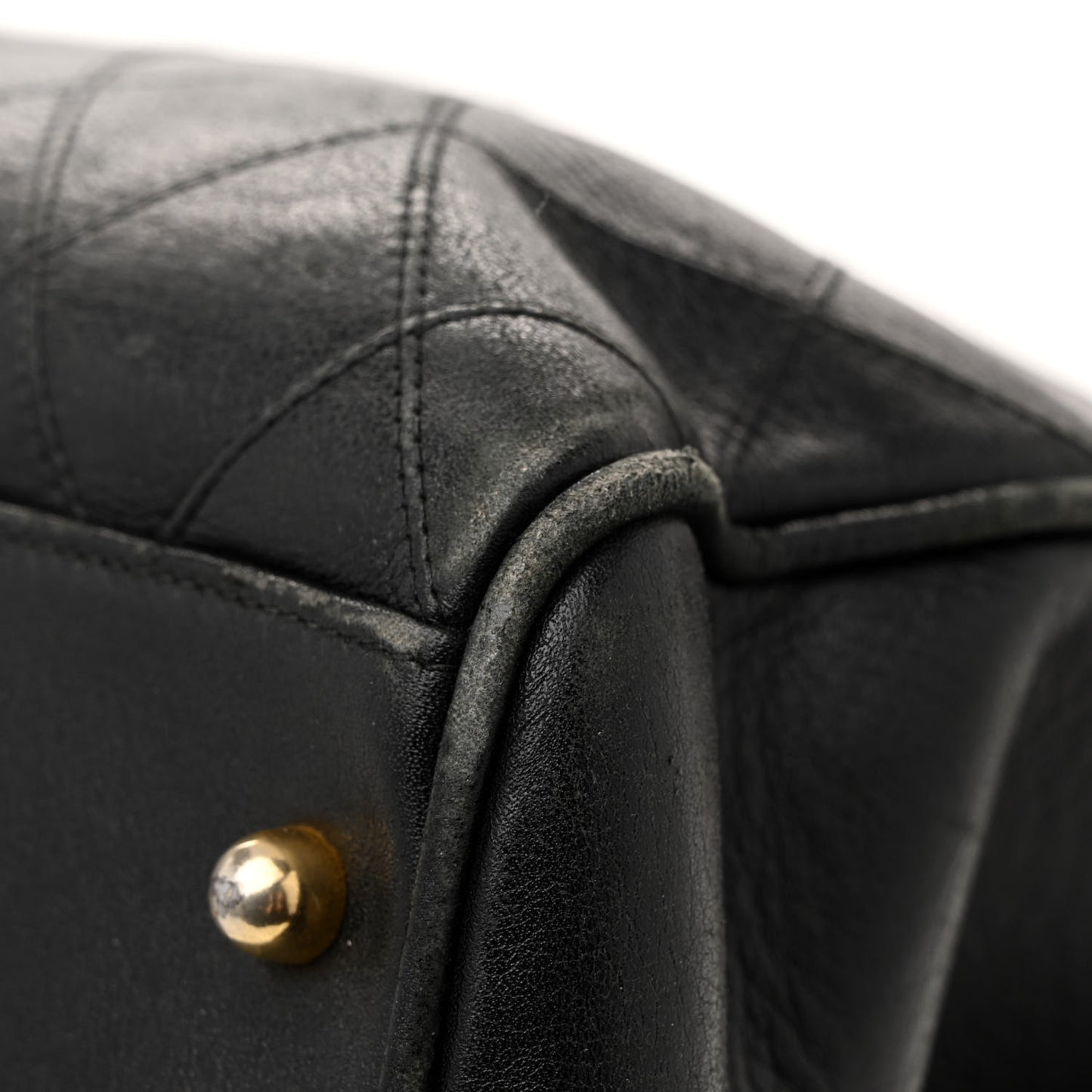 Calfskin Stitched XL Weekender Black