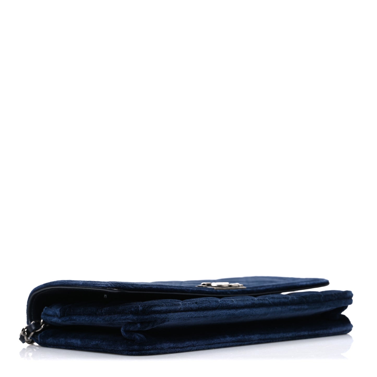 Velvet Quilted Boy Wallet On Chain WOC Blue