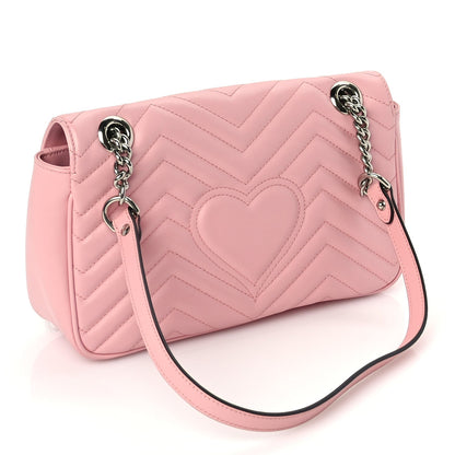 Gucci Calfskin Matelasse Small GG Marmont Shoulder Bag  Wild Rose 2 of 8