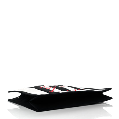 Saint Laurent Canvas Noe Striped Tote Black White 4 of 9