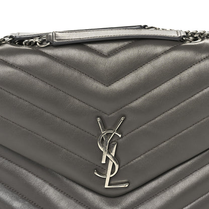 Saint Laurent Calfskin Y Quilted Monogram Medium Loulou Chain Satchel Fog 6 of 8