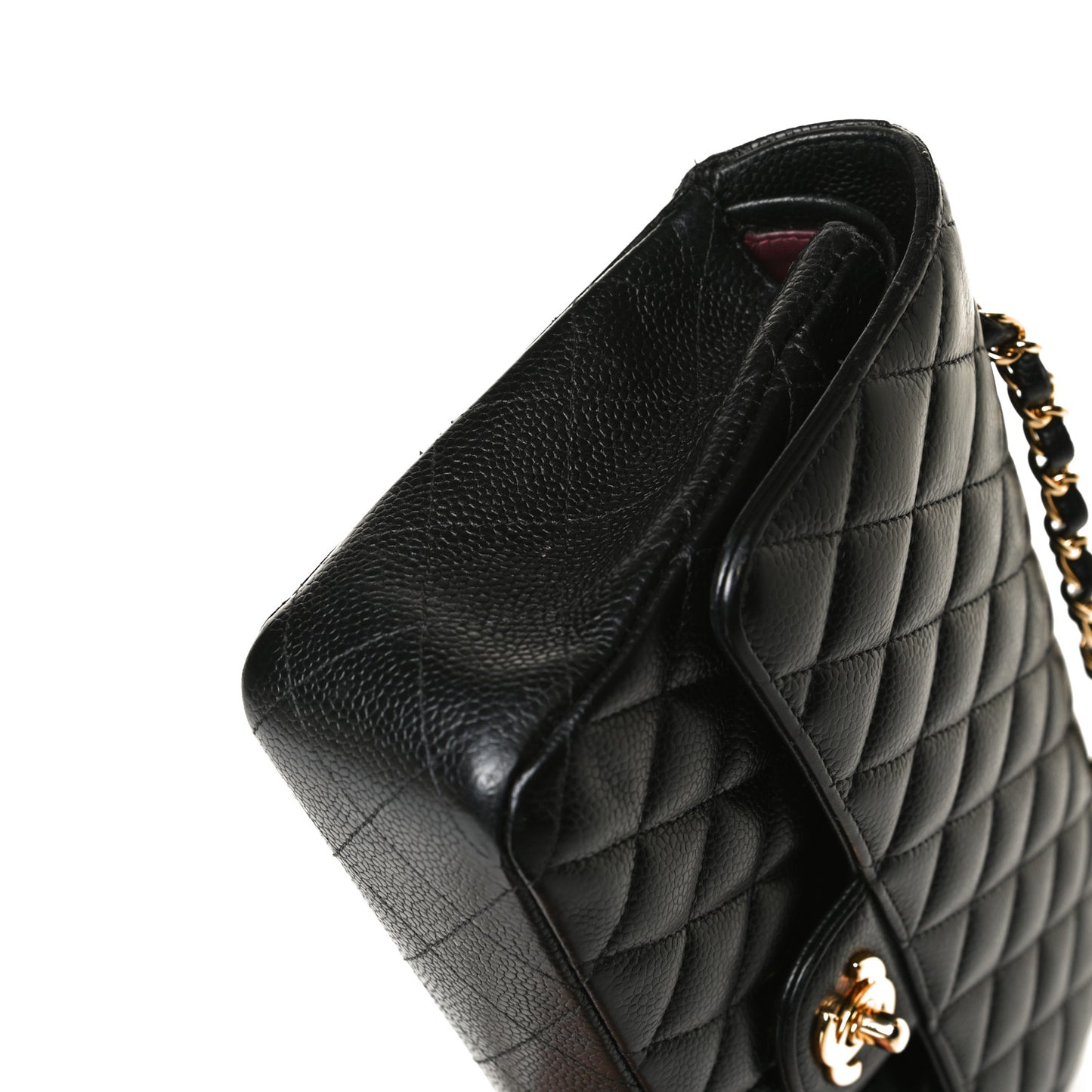 Caviar Quilted Medium Double Flap Black