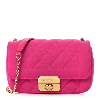 Chanel Jersey Quilted Mini Chic With Me Flap Pink 1 of 14