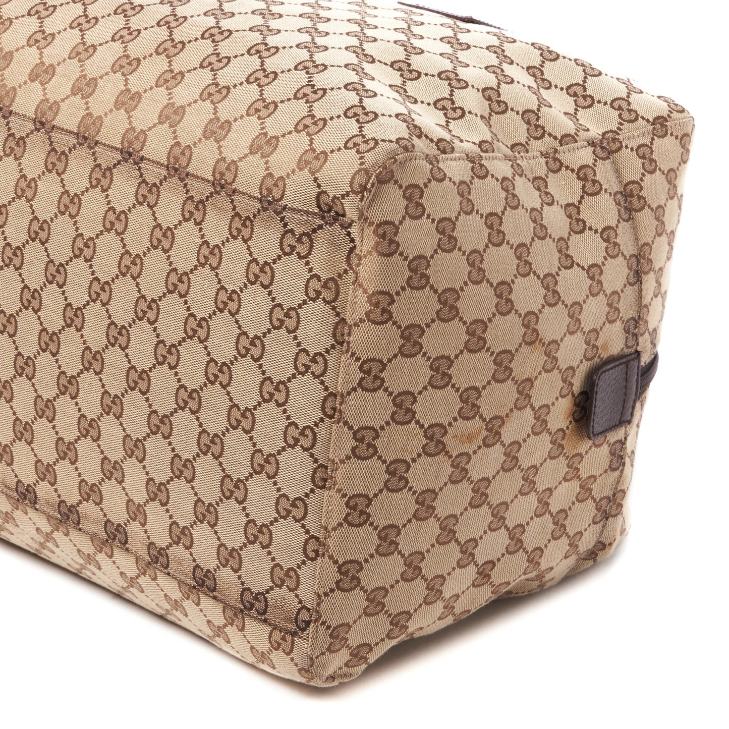 GG Monogram Web Medium Collapsible Carry On Duffle Beige Brown