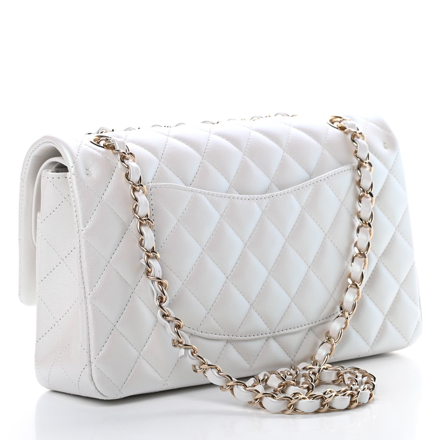 Chanel Iridescent Calfskin Quilted Medium Double Flap White 4 of 12