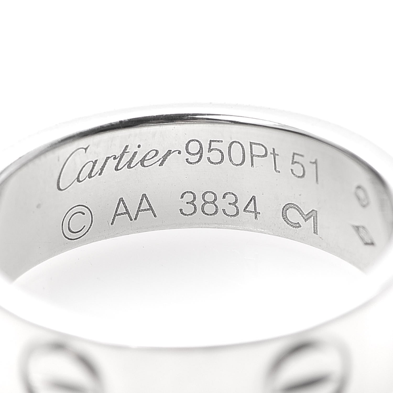 Cartier Platinum 5.5mm LOVE Ring 51 5.75 4 of 4