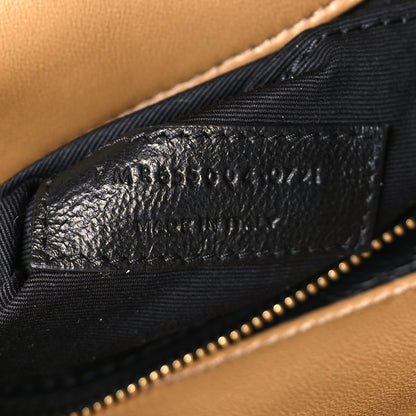 Saint Laurent Shearling Lambskin Quilted Sade Puffer Envelope Clutch Brown 7 of 9