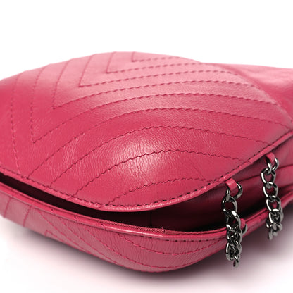 Chanel Aged Chevron Quilted Small Gabrielle Bucket Pink 10 of 10