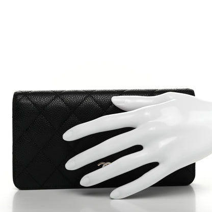 Chanel Caviar Quilted Yen Wallet Black 2 of 8