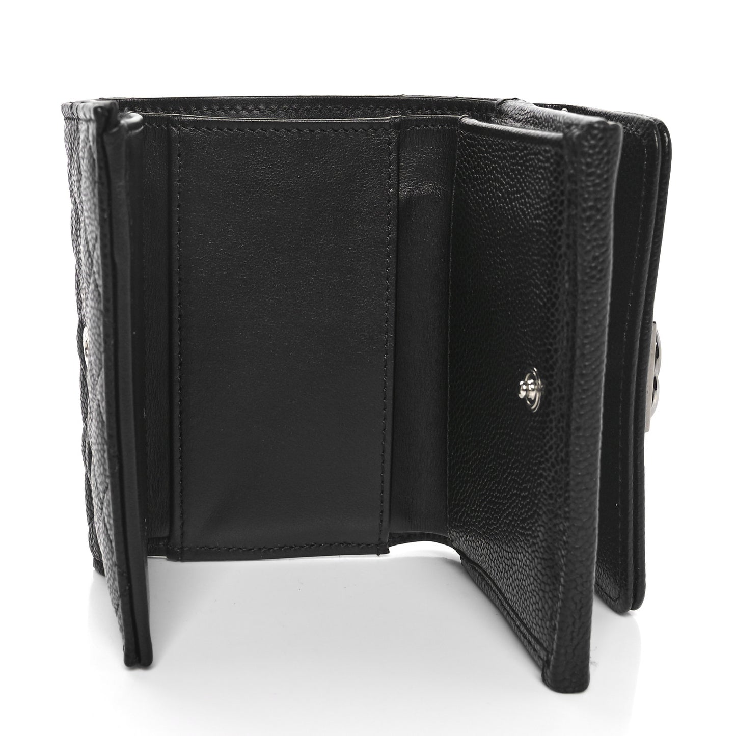 Caviar Quilted Small Boy Flap Wallet Black