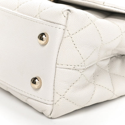 Chanel Caviar Quilted Mini Coco Handle Flap White 10 of 10