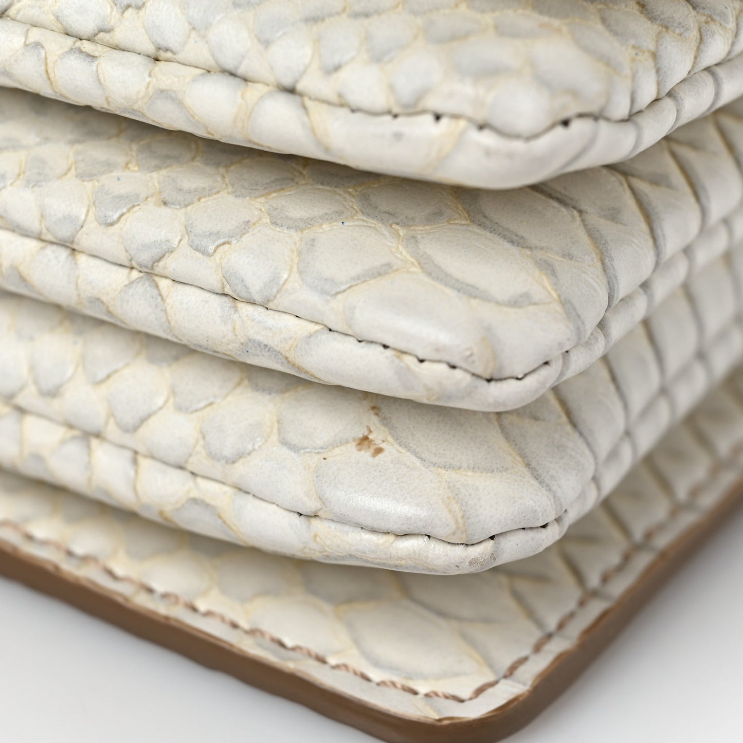 Alter Snake Embossed Small Flo Shoulder Bag Ivory