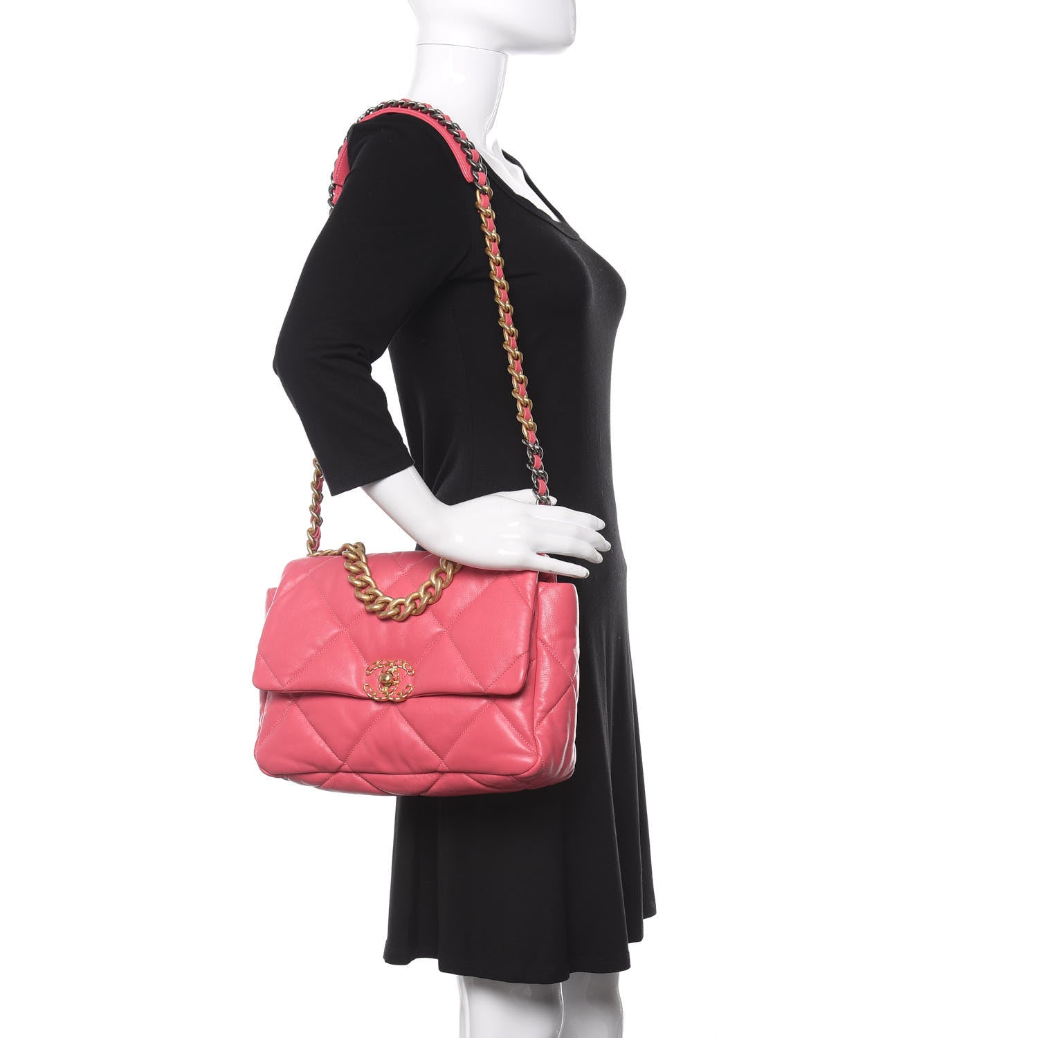 Chanel Goatskin Quilted Large 19 Flap Pink 2 of 11
