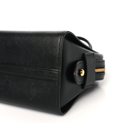 Prada Saffiano Soft Calfskin Double Handle Satchel Black 9 of 10