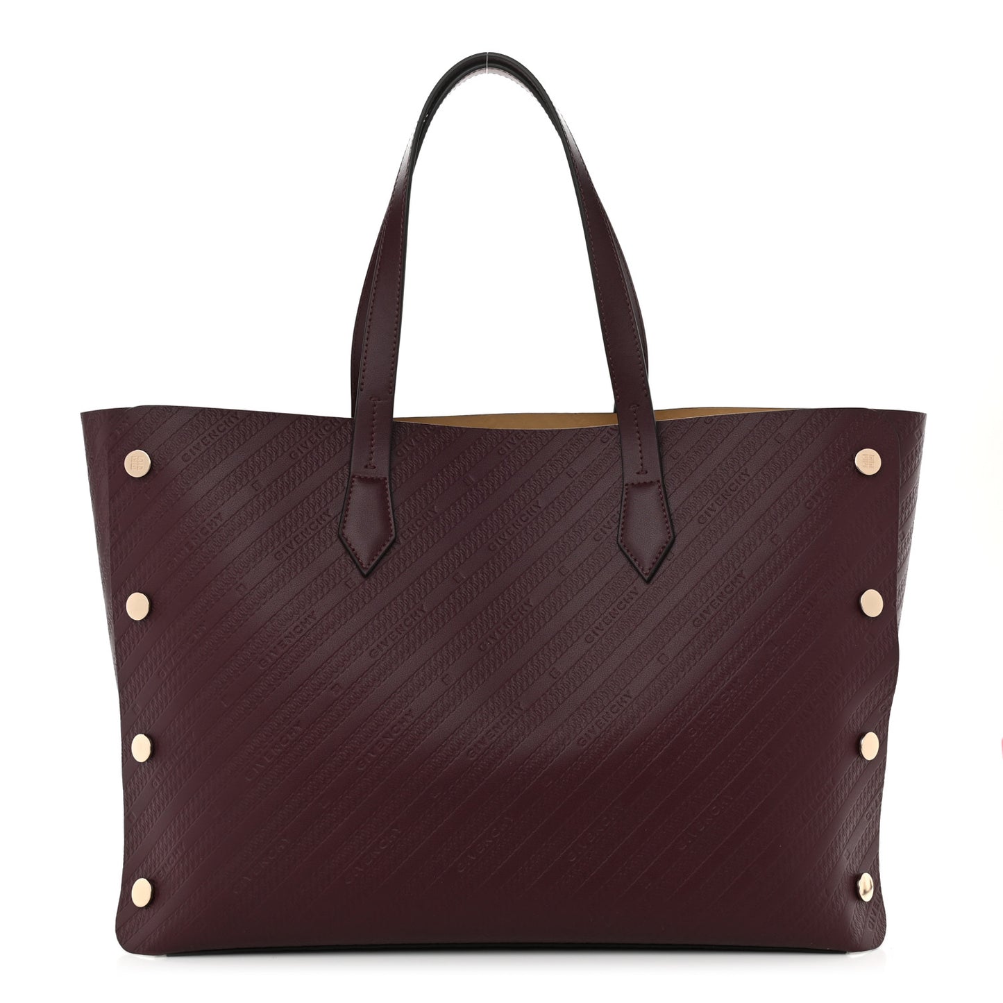 Calfskin Chain Embossed Medium Bond Shopper Tote Burgundy