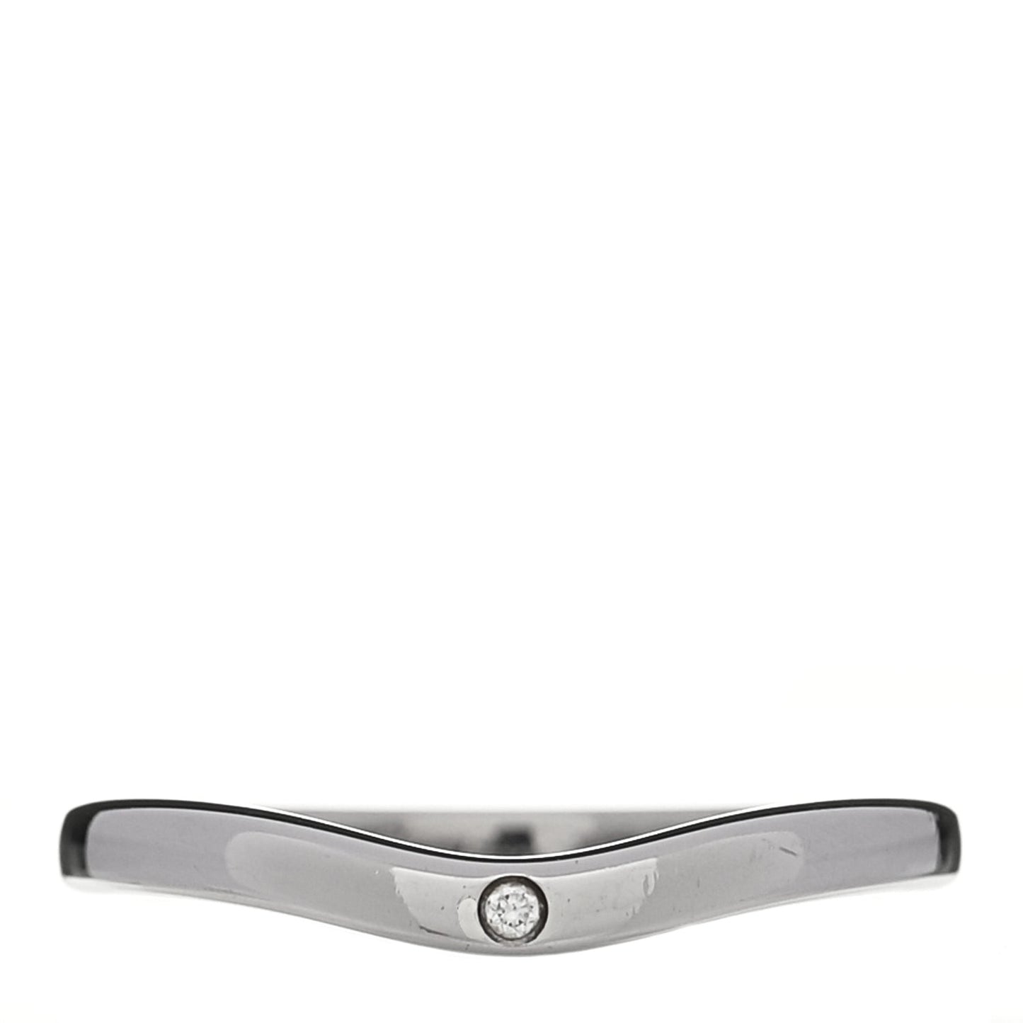 Platinum 3 Diamond Ballerine Wedding Band Ring 48 4.5