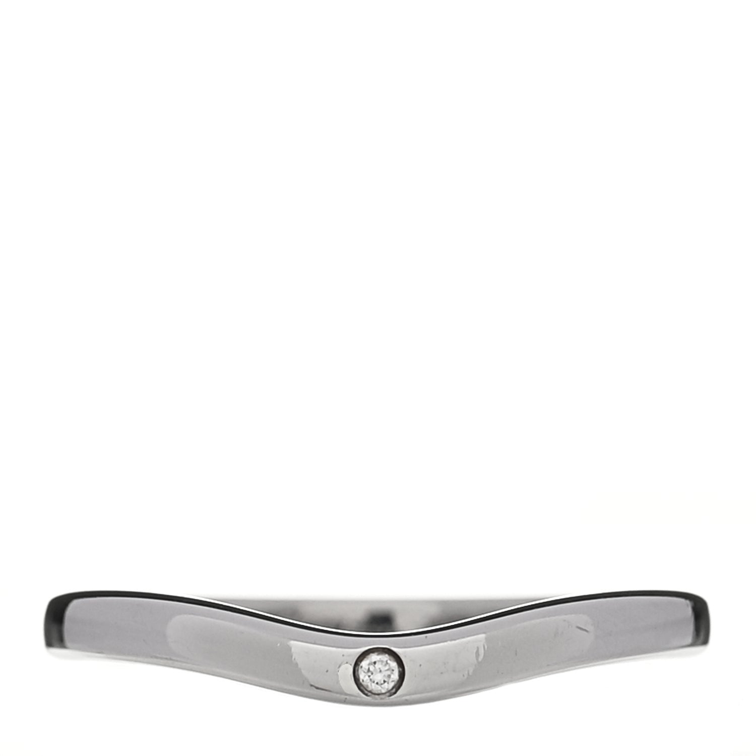 Cartier Platinum 3 Diamond Ballerine Wedding Band Ring 48 4.5 1 of 6