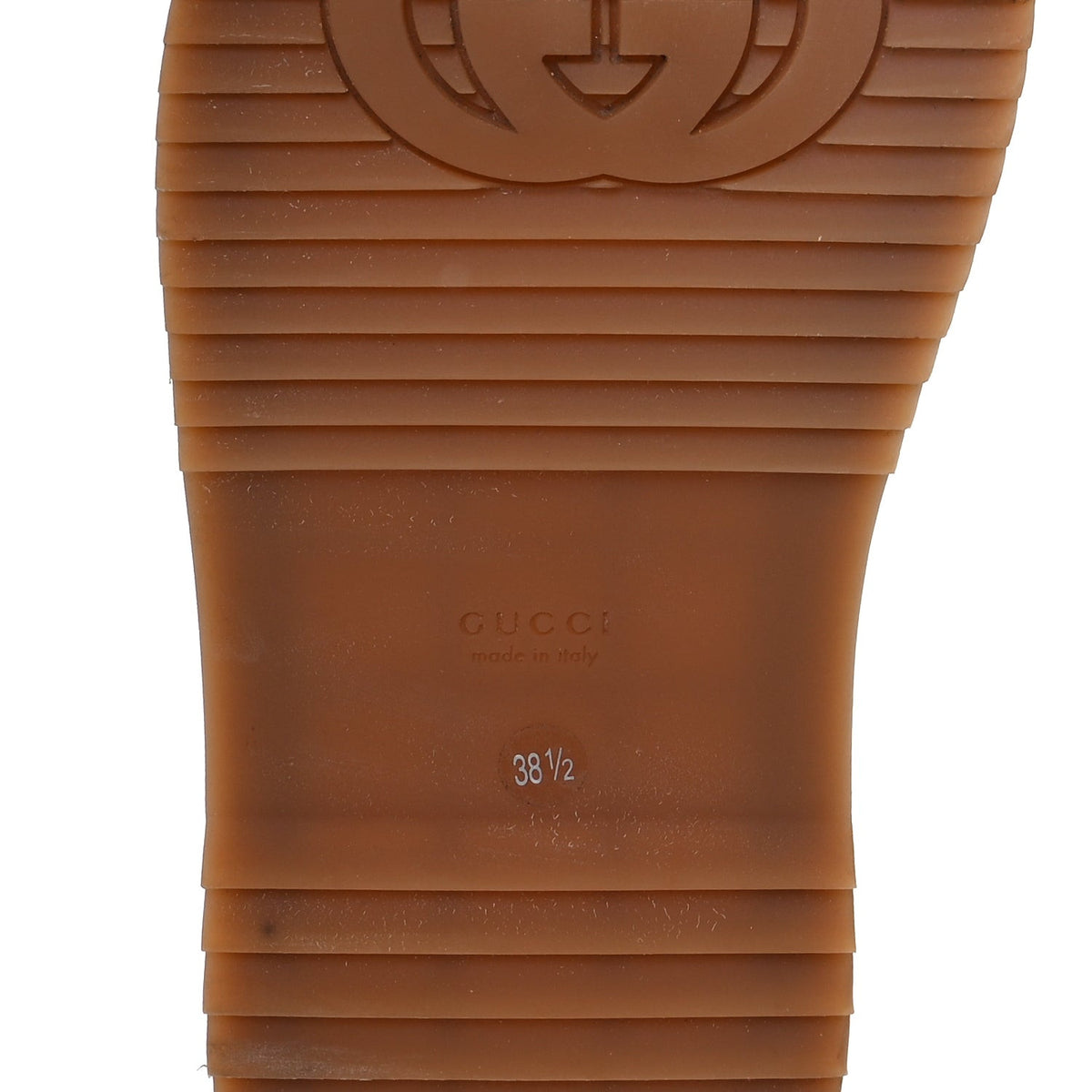 Monogram Maxi GG Angelina Platform 55mm Slide Sandals 38.5 Camel Ebony