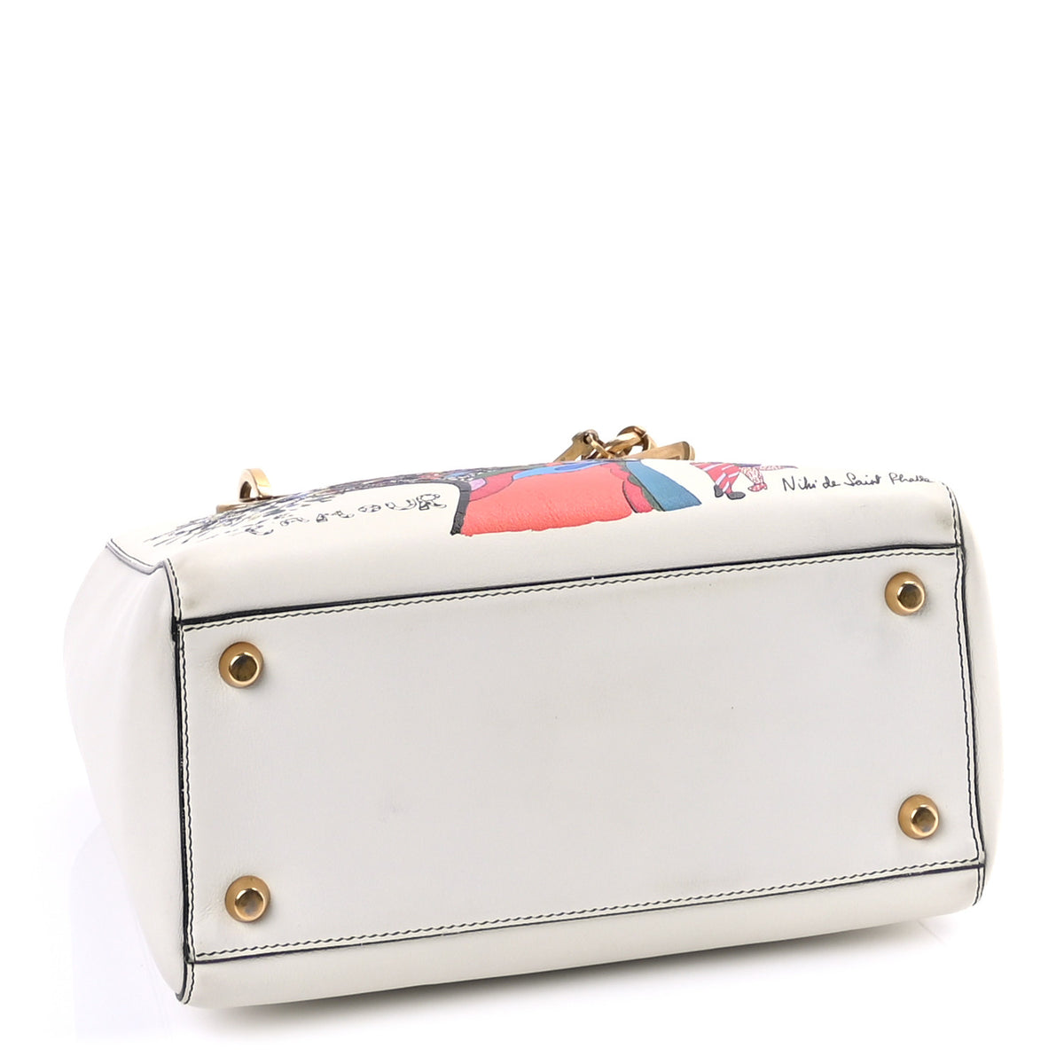 Christian Dior Calfskin Niki De Saint Phalle Medium Supple Lady Dior Off White 3 of 8