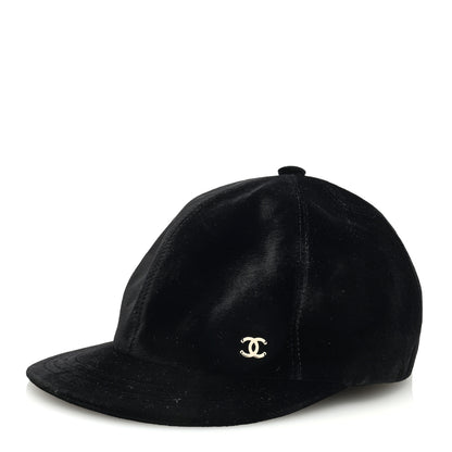 Chanel Velvet CC Cap Hat M Black 1 of 7