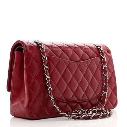 Chanel Caviar Quilted Medium Double Flap Dark Red 3 of 11