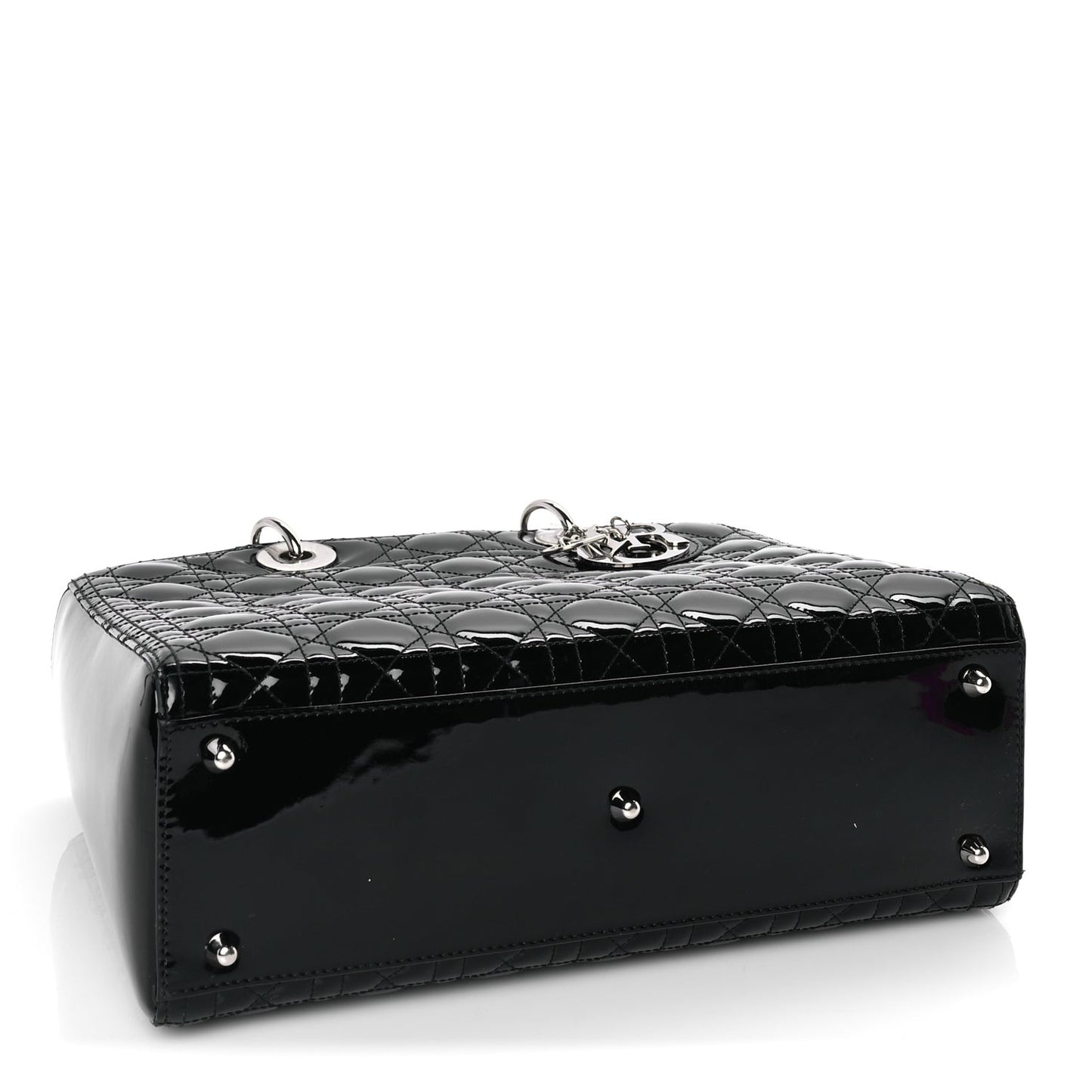 Patent Cannage Large Lady Dior Black