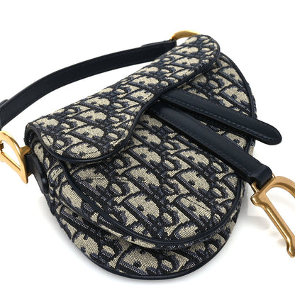 Christian Dior Oblique Mini Saddle Bag Blue 7 of 8