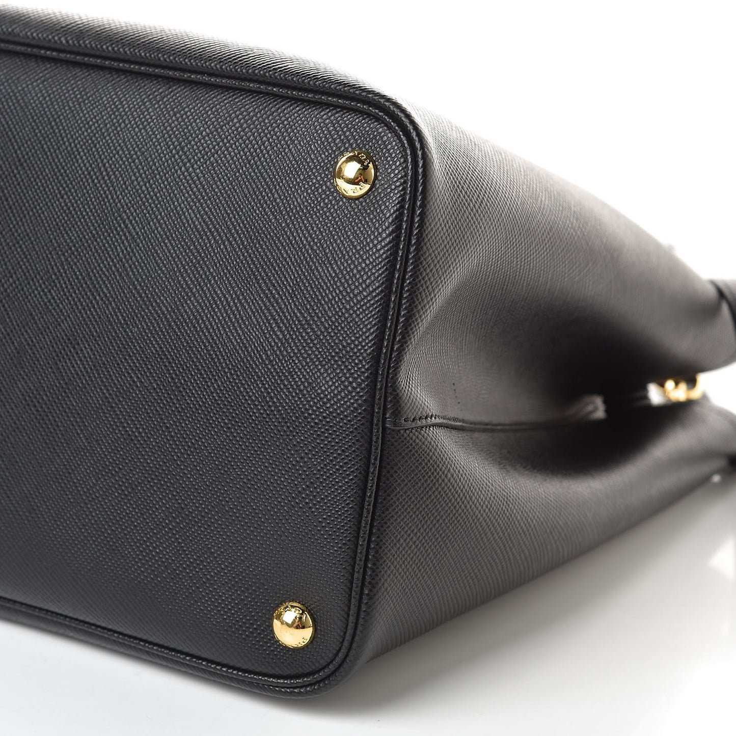 Saffiano Cuir Large Double Bag Black Fuoco