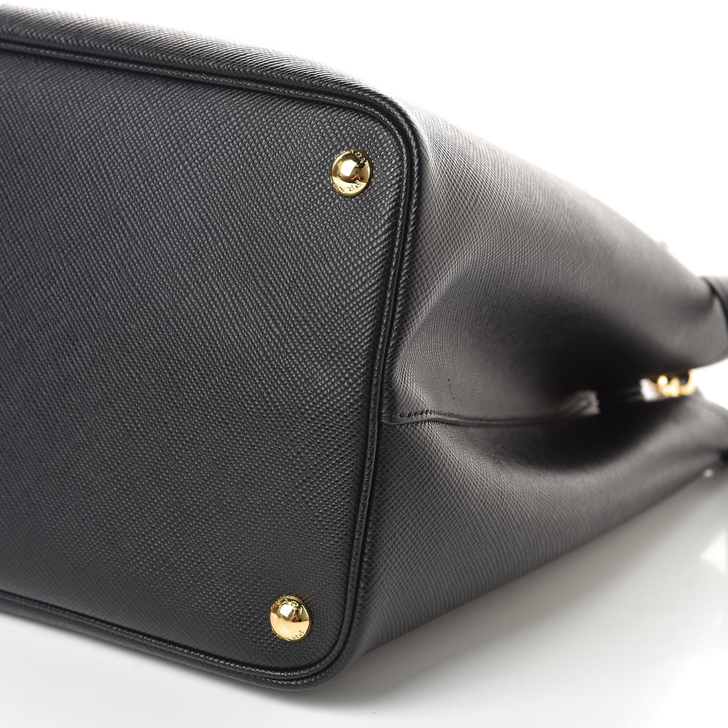 Prada Saffiano Cuir Large Double Bag Black Fuoco 9 of 9