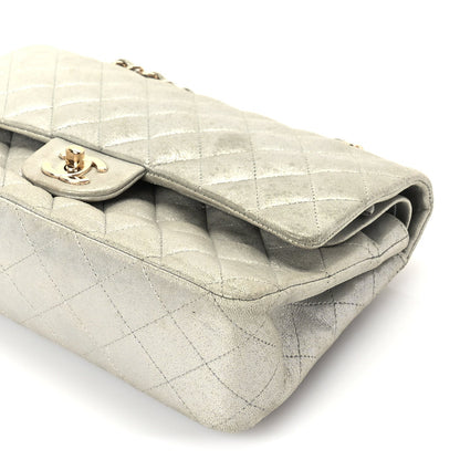 Chanel Iridescent Calfskin Quilted Medium Double Flap  Silver 8 of 9