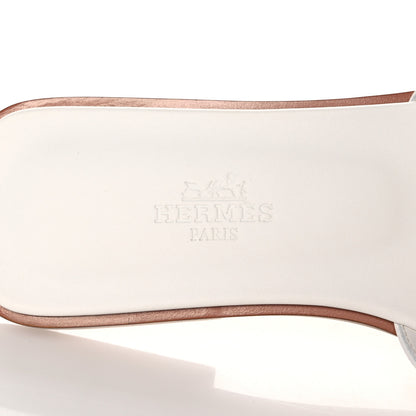 Hermes Box Calfskin Oran Sandals 35.5 White 7 of 9