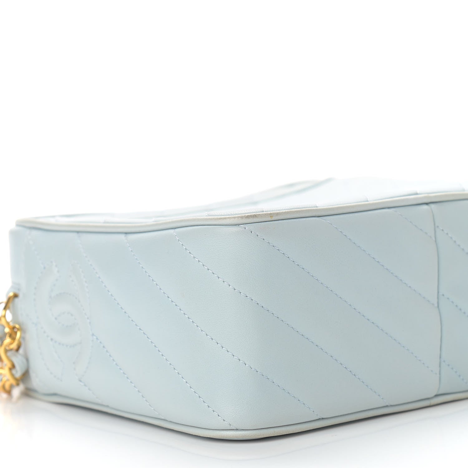 Chanel Lambskin Quilted CC Tassel Camera Case Light Blue 10 of 13