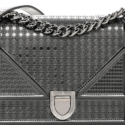 Christian Dior Metallic Patent Micro-Cannage Small Diorama Flap Bag Onyx Black 7 of 9